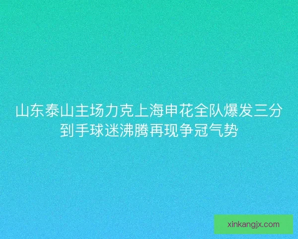 山东泰山主场力克上海申花全队爆发三分到手球迷沸腾再现争冠气势